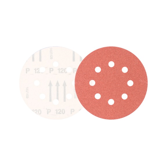 PFERD Universal corundum velcro disc KSS diameter 125 A120 8 suction holes - Abrasive tool made of abrasive on a base