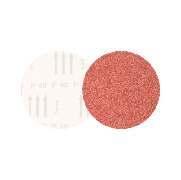 PFERD Universal Korund Klettscheibe KSS Durchmesser 125 A40 ohne Absauglöcher - Schleifwerkzeug aus Schleifmittel auf Unterlage