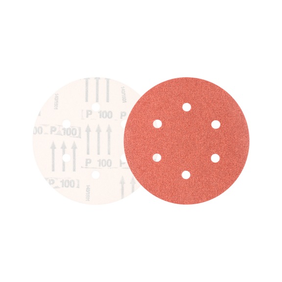 PFERD Universal Korund Klettscheibe KSS Durchmesser 150 A100 6 Absauglöcher - Schleifwerkzeug aus Schleifmittel auf Unterlage