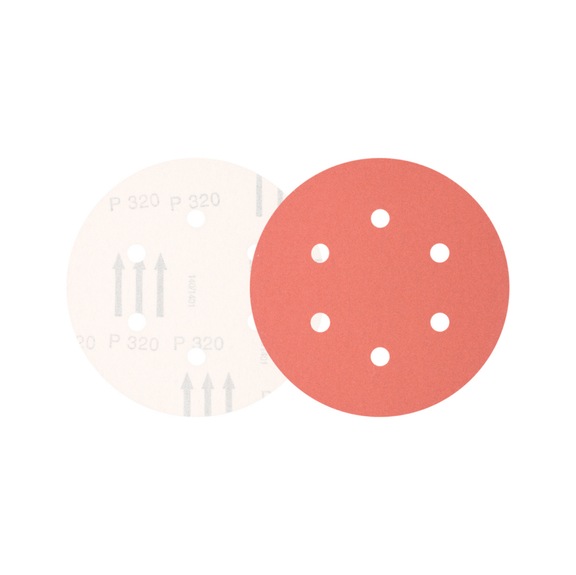 PFERD Universal corundum velcro disk KSS diameter 150 A320 6 suction holes - Abrasive tool made of abrasive on a base