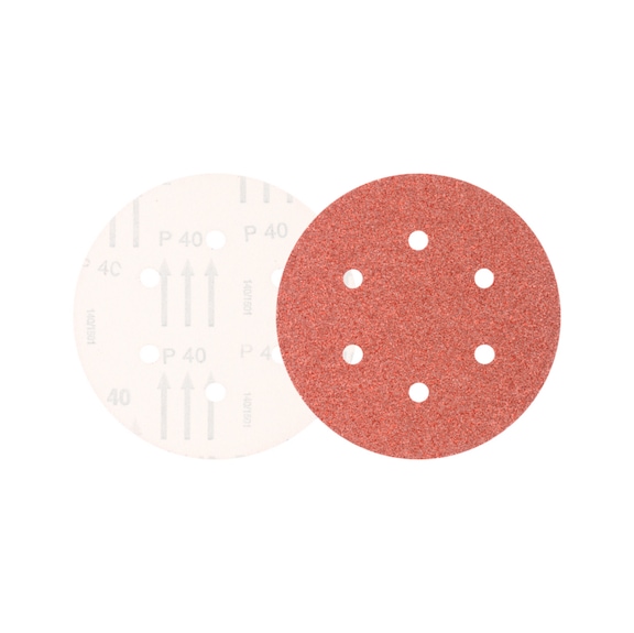 PFERD Universal corundum velcro disk KSS diameter 150 A40 6 suction holes - Abrasive tool made of abrasive on a base