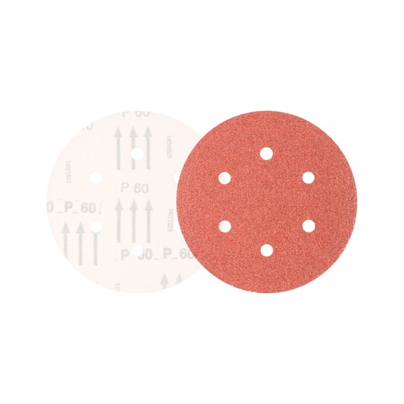 PFERD Universal corundum velcro disc KSS diameter 150 A60 6 suction holes - Abrasive tool made of abrasive on a base