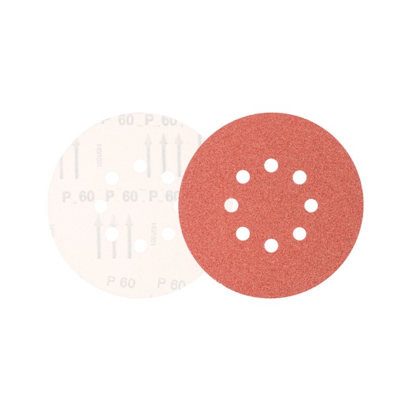 PFERD Universal Korund Klettscheibe KSS Durchmesser 150 A60 8 Absauglöcher - Schleifwerkzeug aus Schleifmittel auf Unterlage