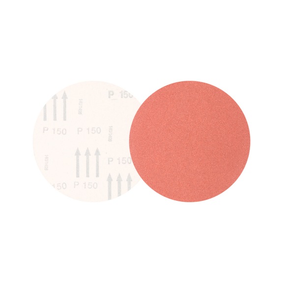 PFERD Universal Korund Klettscheibe KSS Durchmesser 150 A150 ohne Absauglöcher - Schleifwerkzeug aus Schleifmittel auf Unterlage