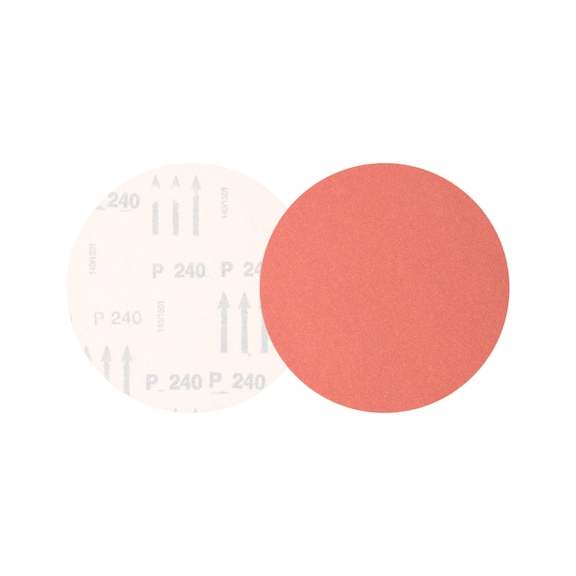 PFERD Universal Korund Klettscheibe KSS Durchmesser 150 A240 ohne Absauglöcher - Schleifwerkzeug aus Schleifmittel auf Unterlage