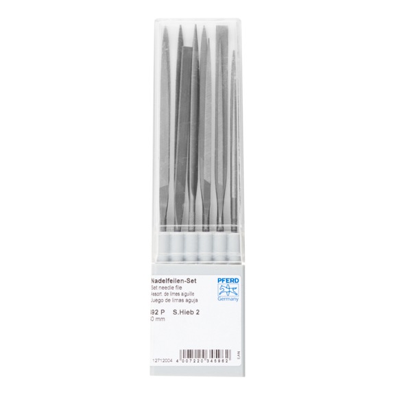 Precision needle file set, 12 pieces in plastic box, 140 mm, Swiss cut 2 - Needle file