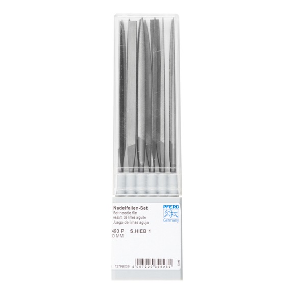 PFERD Precision needle file set, 12 pieces in plastic box, 160 mm, Swiss cut 1 - Needle file