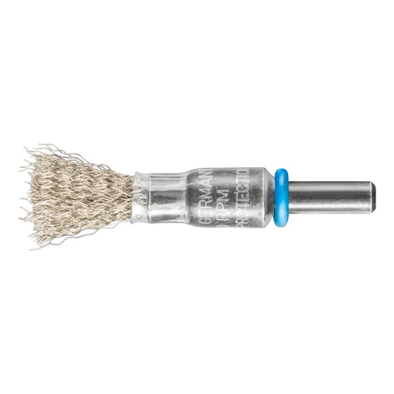 PFERD Pinselbürste ungezopft PBU Durchmesser 10mm Schaft 6 Edelstahl-Draht 0,20 - Pinselbürste