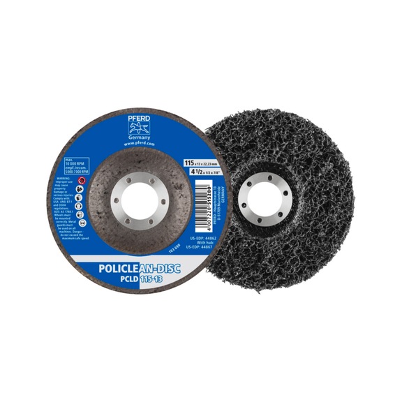 PFERD POLICLEAN PCLD cleaning fleece diameter 115x13 mm bore 22.3 mm - Non-woven grinding wheel