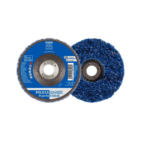 PFERD POLICLEAN PLUS PCLD Reinigungsvlies Durchmesser 100x13mm Bohrung 16mm 5 - Vlies-Schleifscheibe
