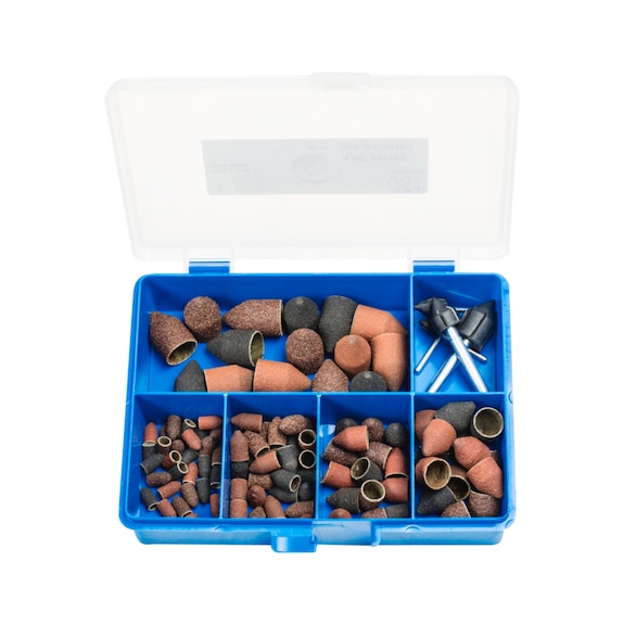 PFERD POLICAP Set PCS110 Walzenkegelform Korund für universelle Anwendung - Schleifkappe