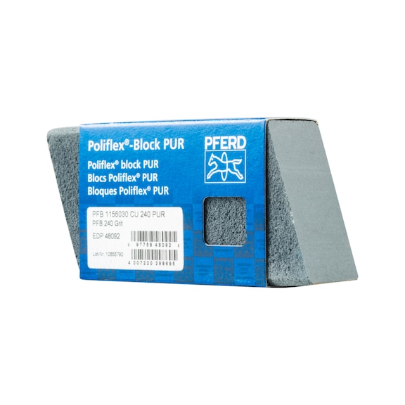 PFERD Poliflex sanding block 30x60x115 mm bond PUR SIC240 - Grinding segment, honing tool, grinding rod, whetstone