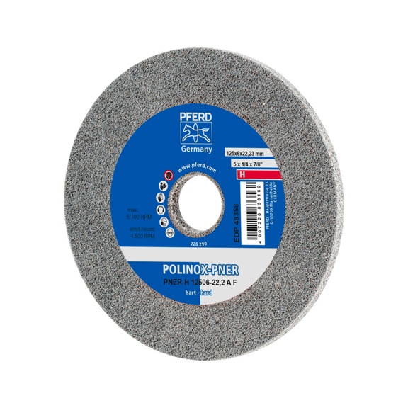PFERD POLINOX pressed non-woven wheel PNER diameter 125x6 mm bore 22.23 hard - Non-woven grinding wheel