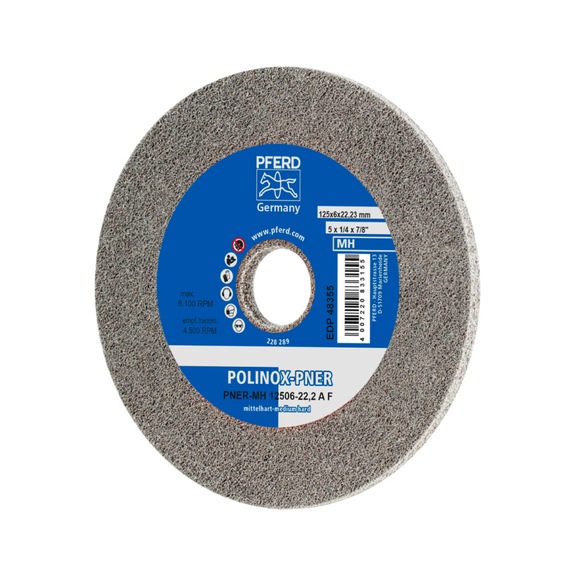 PFERD POLINOX pressed non-woven wheel PNER diameter 125x6mm bore 22.23 hard - Non-woven grinding wheel