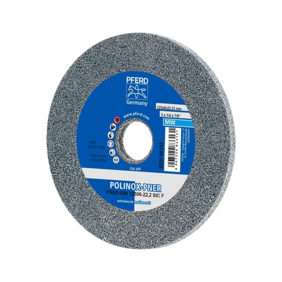 PFERD POLINOX pressed non-woven wheel PNER diameter 125x6 mm bore 22.2 mm - Non-woven grinding wheel