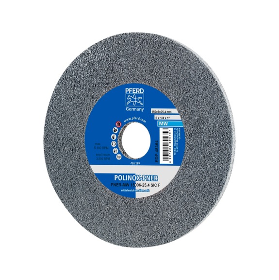 PFERD POLINOX pressed non-woven wheel PNER diameter 150x6 mm bore 25.4 mm - Non-woven grinding wheel