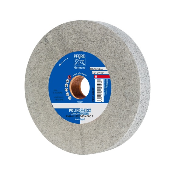 PFERD POLINOX Wound non-woven wheel PNK diameter 150x25mm bore 25.4 hard - Non-woven grinding wheel