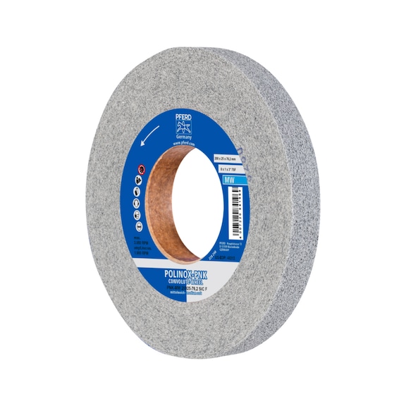 PFERD POLINOX Wound non-woven wheel PNK Diameter 200x25 mm Bore 76.2 mm - Non-woven grinding wheel