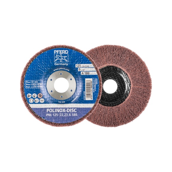 PFERD POLINOX non-woven abrasive disc PNL diameter 125 mm bore-D 22.23 mm A180 - Abrasive tool made of abrasive on a base