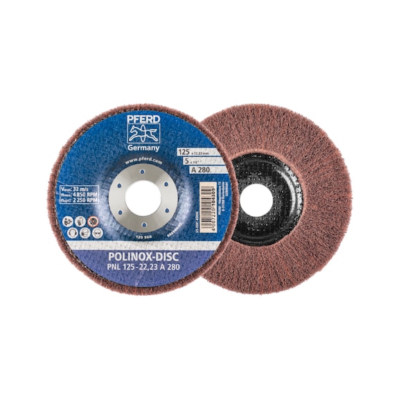 PFERD POLINOX non-woven abrasive disc PNL diameter 125 mm bore-D 22.23 mm A280 - Abrasive tool made of abrasive on a base