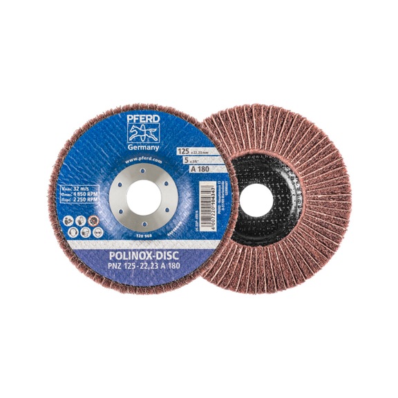 PFERD POLINOX non-woven abrasive disc PNZ diameter 125 mm bore-D 22.23 mm A180 - Abrasive tool made of abrasive on a base