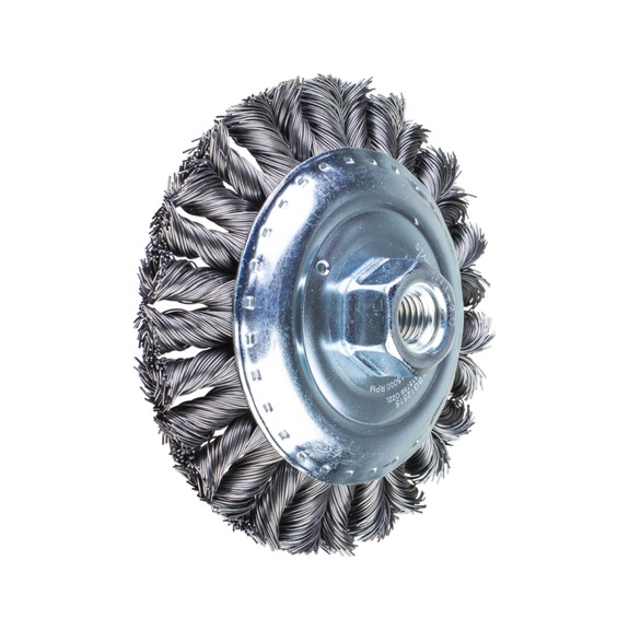 PFERD COMBITWIST knotted tapered brush KBG diameter 125x15 mm M14 wire0.50mm - Cone brush