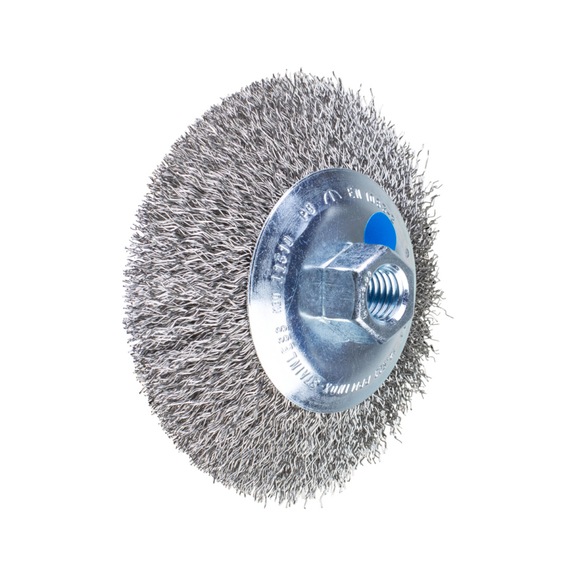 PFERD tapered brush unknotted KBU diameter 115x10mm M14 stainless steel wire 0.35 mm - Cone brush
