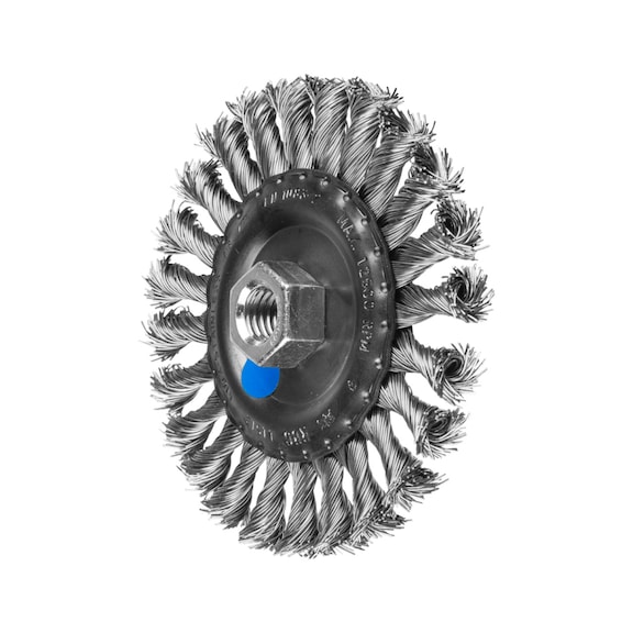 PFERD Rundbürste gezopft RBG Durchmesser 115x12 mm M14 Edelstahl-Draht 0,50mm - Rundbürste (gezopfter Draht)