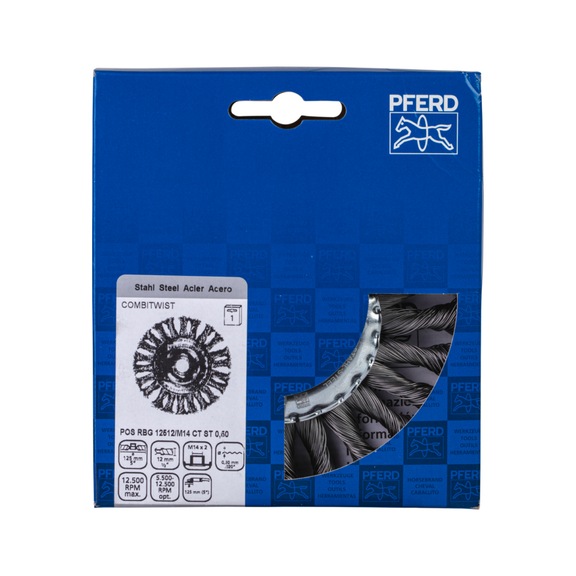 PFERD COMBITWIST round brush knotted RBG diameter 125x12 mm M14 wire 0.50 mm - Round brush (knotted wire)