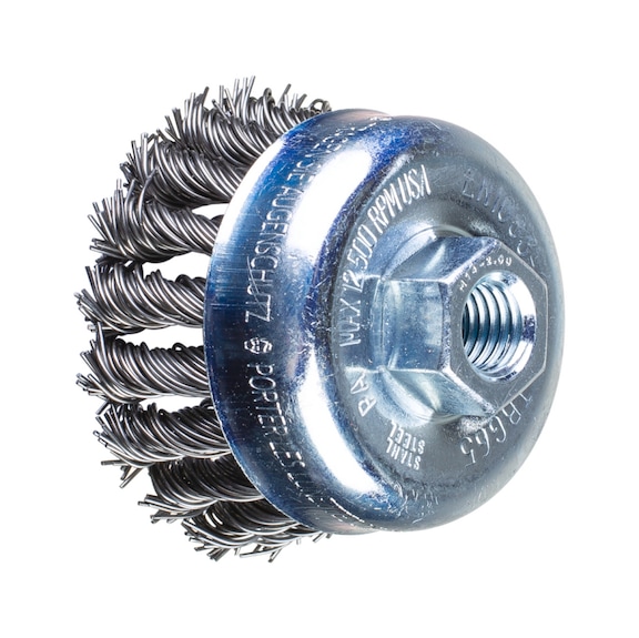 PFERD Topfbürste gezopft TBG Durchmesser 65 mm M14 Stahl-Draht 0,80 mm - Topfbürste