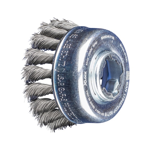 PFERD cup brush knotted TBG diameter 65mm bore 22.2mm X-LOCK wire 0.35mm - Cup brush