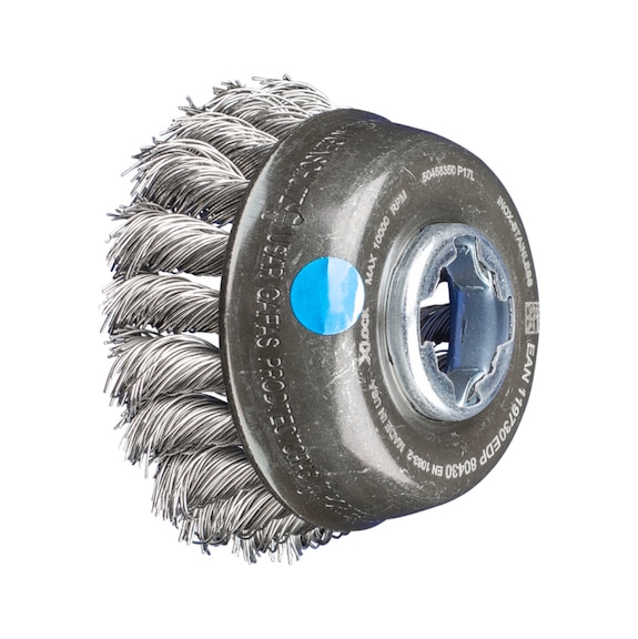 PFERD cup brush knotted TBG diameter 80mm bore 22.2mm X-LOCK wire 0.50mm - Cup brush
