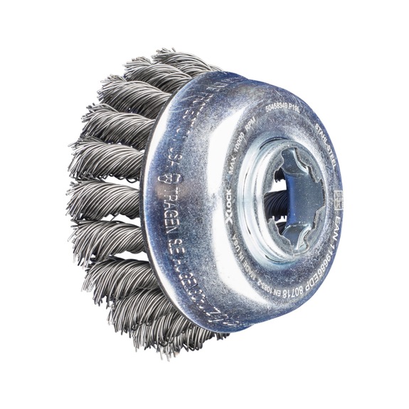 PFERD cup brush knotted TBG diameter 80mm bore 22.2mm X-LOCK steel wire - Cup brush