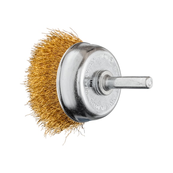 PFERD cup brush unknotted TBU diameter 50mm shaft 6mm brass wire 0.20mm - Cup brush