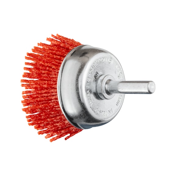 PFERD cup brush unknotted TBU diameter 50mm shaft 6mm RED filament 1.27mm - Cup brush