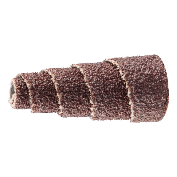 PFERD POLIROLL PRK conical sanding rollers 12x25 mm bore 3 mm corundum A80 - Abrasive tool made of abrasive on a base