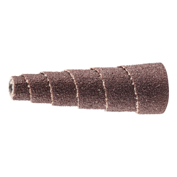 PFERD POLIROLL PRK conical sanding rollers 12x35 mm bore 3 mm corundum A150 - Abrasive tool made of abrasive on a base