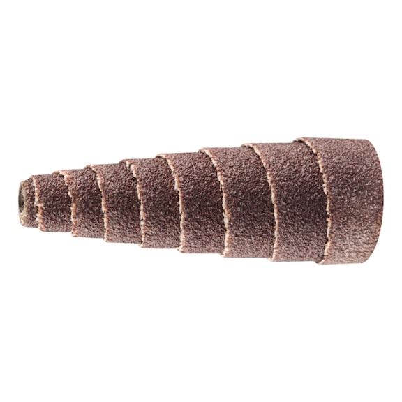 PFERD POLIROLL PRK conical sanding rollers 15x35 mm bore 3 mm corundum A150 - Abrasive tool made of abrasive on a base