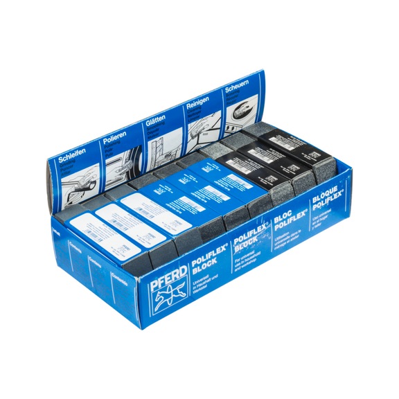 PFERD Poliflex Schleifblock Set Bindung PUR SIC für Feinschliff Finish 9-teilig - Schleifsegment, Honwerkzeug, Schleifstab, Abziehstein