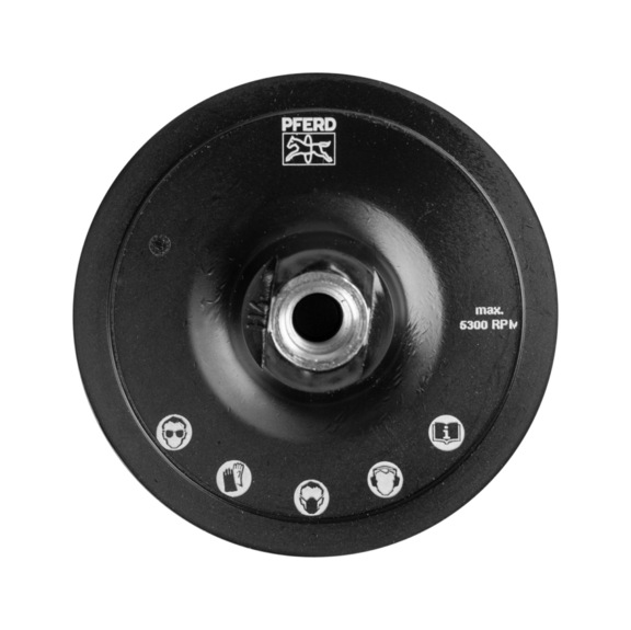 PFERD POLIVLIES-Klettrondenhalter PVKRH 115 mm Gewinde M14 mit Zentrierzapfen - Haftstützteller