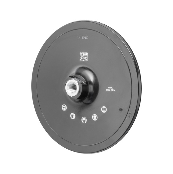 PFERD POLIVLIES Velcro probe holder PVKRH Diameter 180mm Thread M14 - Adhesive backing pad