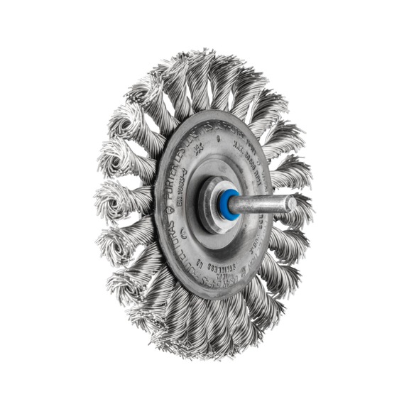 PFERD Rundbürste gezopft RBG Durchmesser 100x12 mm Schaft 6 Edelstahl-Draht 0,50 - Schaft-Rundbürste