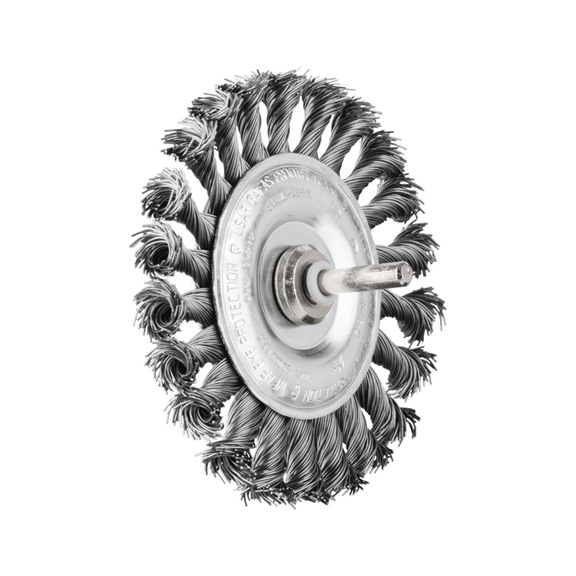 PFERD round brush knotted RBG diameter 100x12 mm shaft 6 mm steel wire 0.50 - Round shaft brush