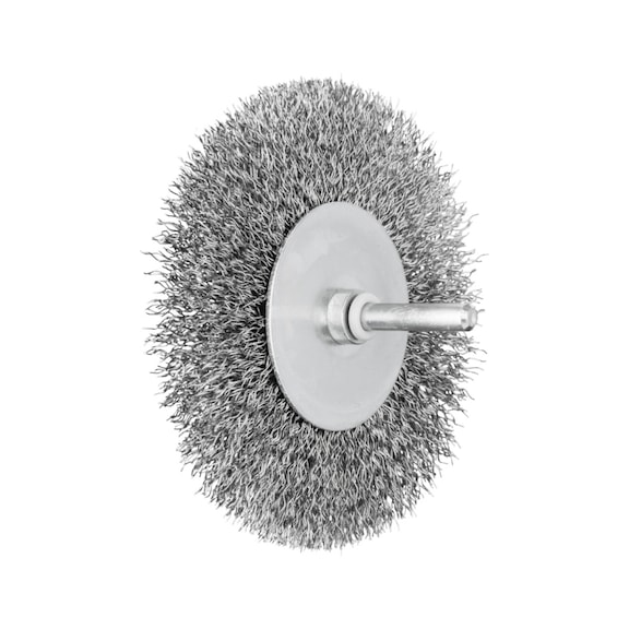 PFERD round brush unknotted RBU diameter 100x10mm shaft 6 mm steel wire 0.30 - Round shaft brush