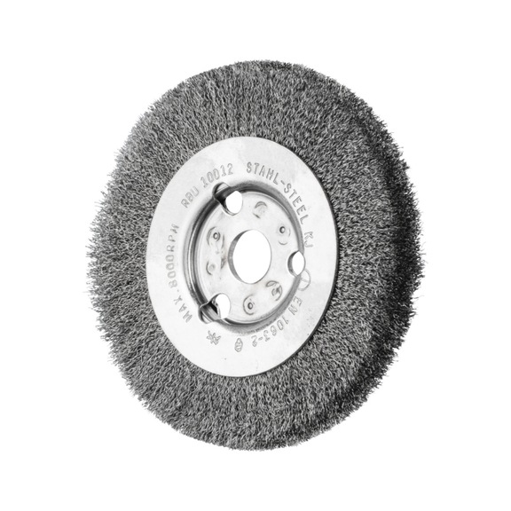 PFERD round brush narrow unknotted RBU 100x12x14mm bore steel wire 0.15mm - Round brush