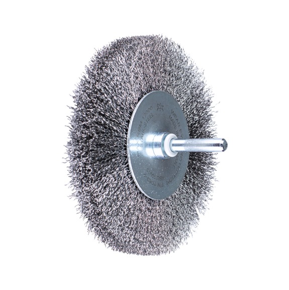 PFERD round brush unknotted RBU diameter 100x15 mm shaft 6mm steel wire 0.20 - Round shaft brush