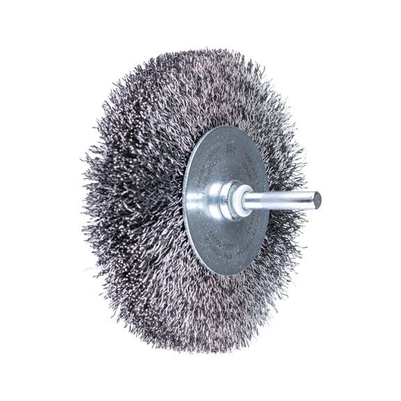 PFERD round brush unknotted RBU diameter 100x20mm shaft 6 mm steel wire 0.30 - Round shaft brush