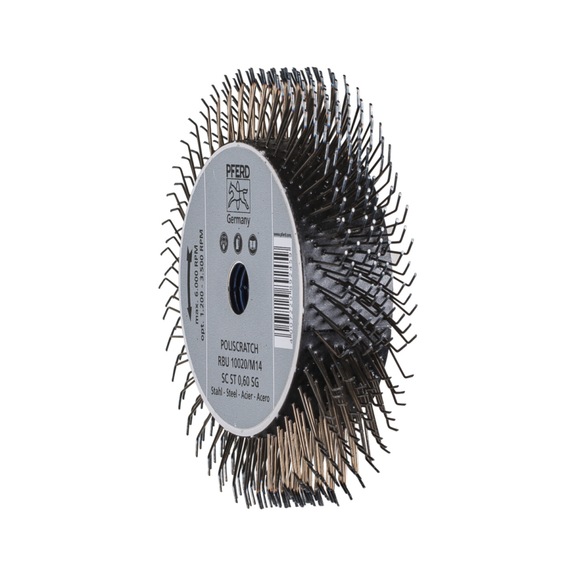 PFERD POLISCRATCH round brush unknotted RBU diameter 100x20mm M14 wire 0.60 - Round brush