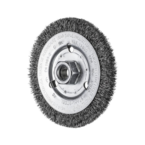 PFERD round brush unknotted RBU diameter 125x12 mm M14 steel wire 0.30 mm - Round brush