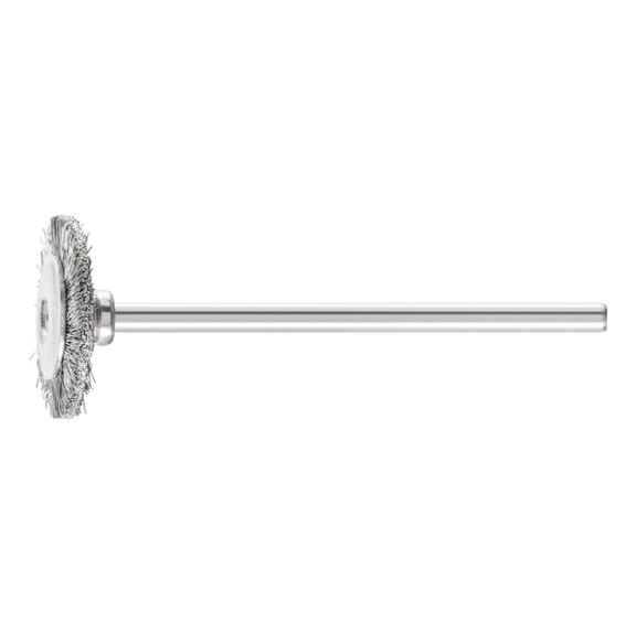 PFERD miniature round brush RBU diameter 16x2 mm shaft 2.34 mm wire 0.10 - Round shaft brush